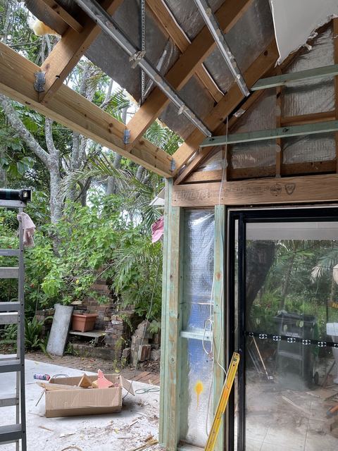 New sliding door opening framed up and ready